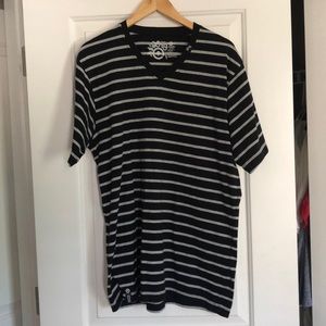 LRG striped v-neck tee